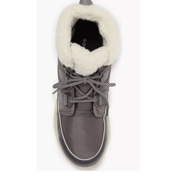 Sorel Explorer Carnival Waterproof Boots with Faux Fur Collar Gray 8 NWB - Picture 5 of 6